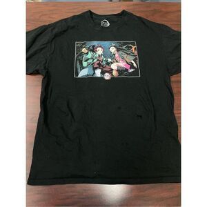 Demon Slayer Anime Black Short Sleeve Mens Graphic Tee Size X-Large